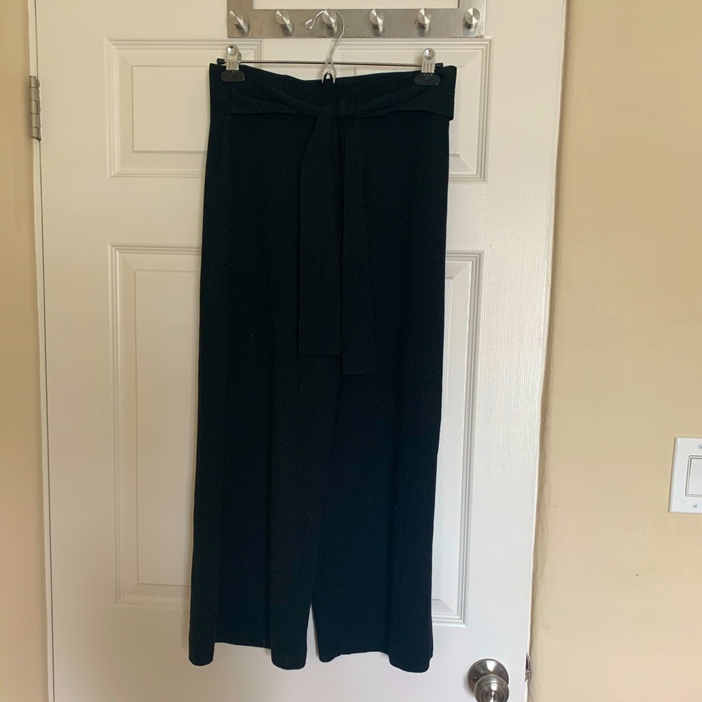 Anthropologie Black Knit Cropped Pants